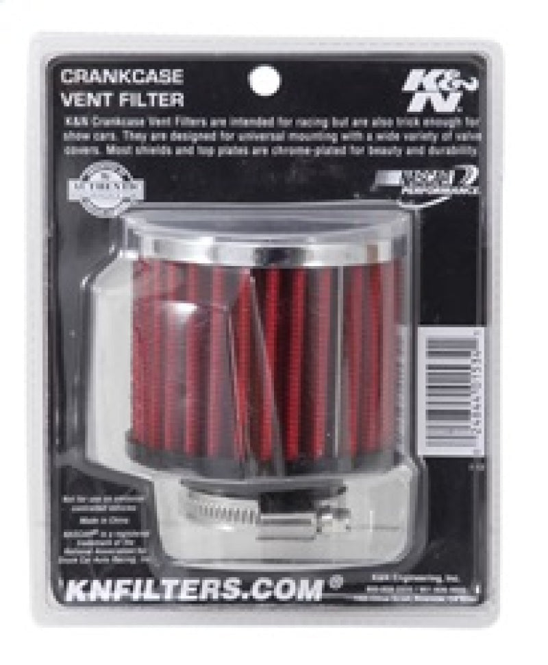 K&amp;N 1.375 inch ID 3 inch OD 2.5 inch H Clamp On Crankcase Vent Filter