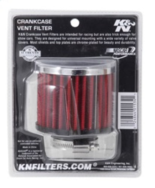 K&amp;N 1.375 inch ID 3 inch OD 2.5 inch H Clamp On Crankcase Vent Filter
