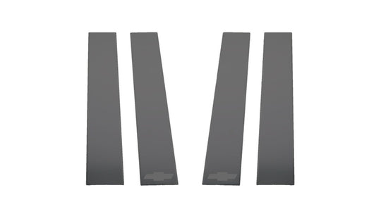 Putco 2020 Chevy Silv HD 2500/3500 - Chevrolet Bow Tie Etching (6pcs) Black Platinum Pillar Posts