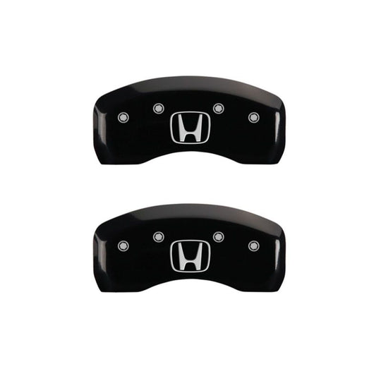 MGP 4 Caliper Covers Engraved Front Honda Engraved Rear H Logo Black finish silver ch