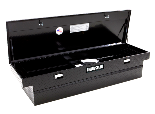 Tradesman Aluminum Single Lid Cross Bed Truck Tool Box (63in.) - Black