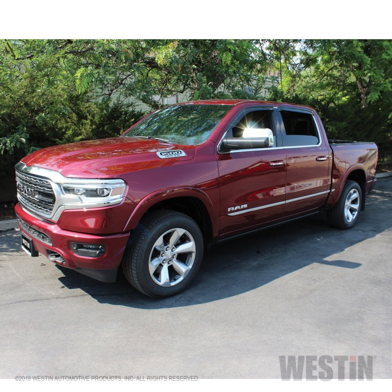 Westin 2019 RAM 1500 Crew Cab (Non Classic) Wade Slim Wind Deflector 4pc - Smoke