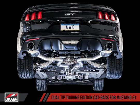 AWE Tuning S550 Mustang GT Cat-back Exhaust - Touring Edition (Chrome Silver Tips)