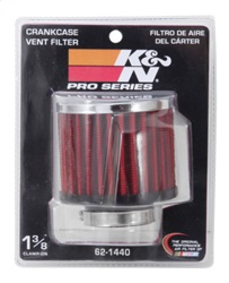 K&amp;N 1.375 inch ID 3 inch OD 2.5 inch H Clamp On Crankcase Vent Filter