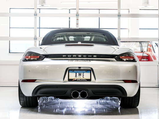 AWE Tuning Porsche 718 Boxster / Cayman SwitchPath Exhaust (PSE Only) - Chrome Silver Tips