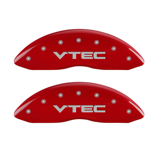 MGP 4 Caliper Covers Engraved Front & Rear Vtech Red finish silver ch