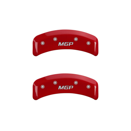 MGP 4 Caliper Covers Engraved Front & Rear MGP Red finish silver ch