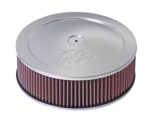 K&amp;N Custom Round Filter 5-1/8in FLG / 11in Dia / 4-3/4in H w/VENT