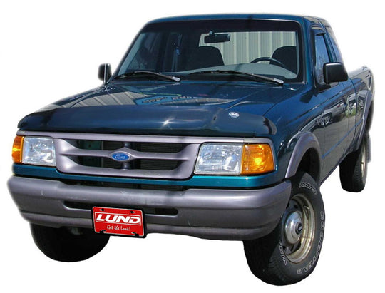 AVS 93-97 Ford Ranger High Profile Bugflector II Hood Shield - Smoke