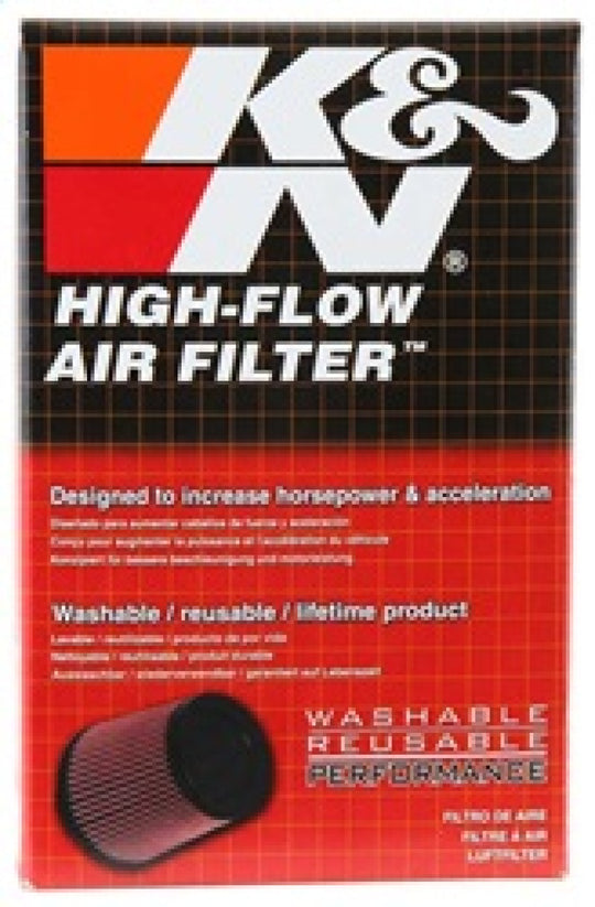 K&amp;N Filter Universal Rubber Round Straight Filter 20 Deg Angled 2-7/16in Flange 3-3/4in OD 4in H