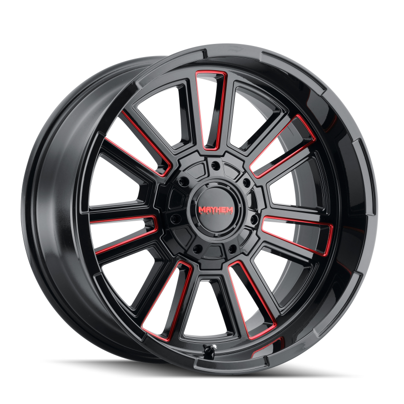 Mayhem 8115 Apollo 20x9 / 5x127 BP / 0mm Offset / 87.1mm Hub Black w/ Prism Red Wheel