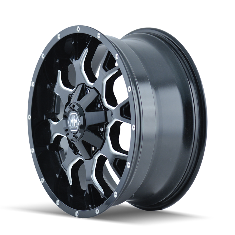 Mayhem 8015 Warrior 18x9 / 8x180 BP / -12mm Offset / 124.1mm Hub Black w/ Milled Spokes Wheel