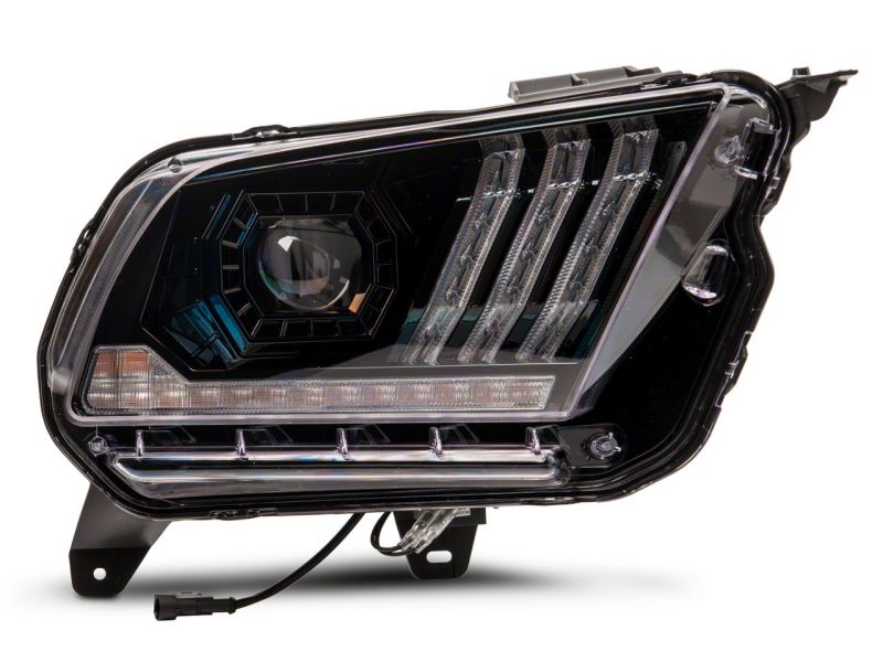 Raxiom 10-12 Ford Mustang LED Projector Headlights SEQL Turn Signals- Blk Housing (Clear Lens)