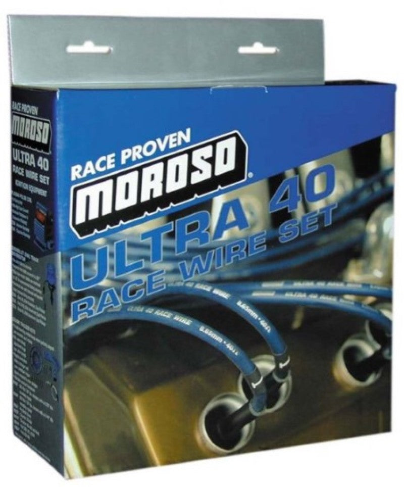 Moroso Chevrolet Big Block Ignition Wire Set - Ultra 40 - Sleeved - Non-HEI - 90 Degree - Blue