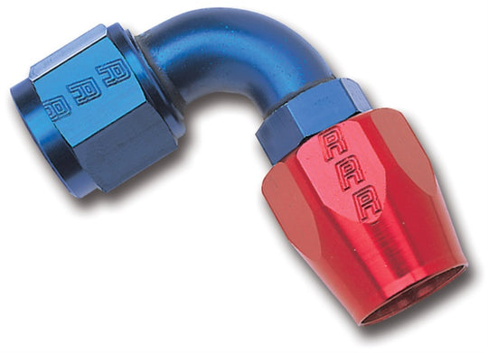 Russell Performance -12 AN Red/Blue 90 Degree Full Flow Hose End