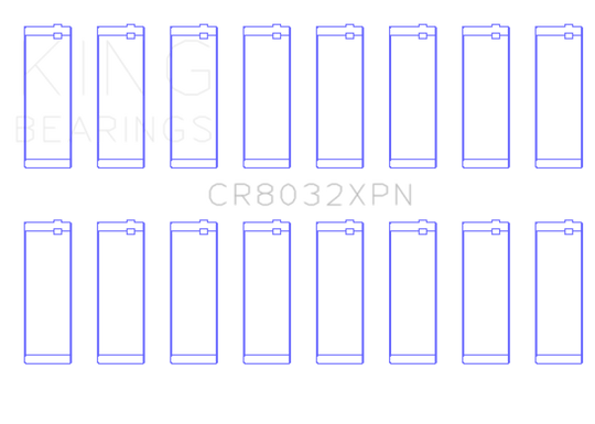 King Chrysler 345/ 370 16V (Size 0.05) pMaxBlack Coated Connecting Rod Bearing Set