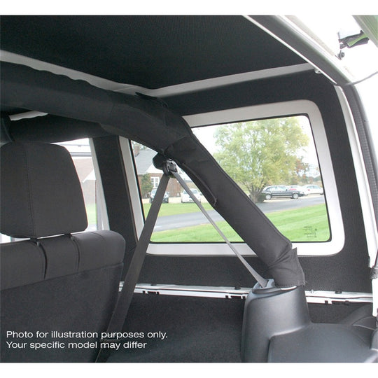 DEI 11-18 Jeep Wrangler JK 2-Door Boom Mat Rear Side Window Trim - 2 Piece - Black Leather Look