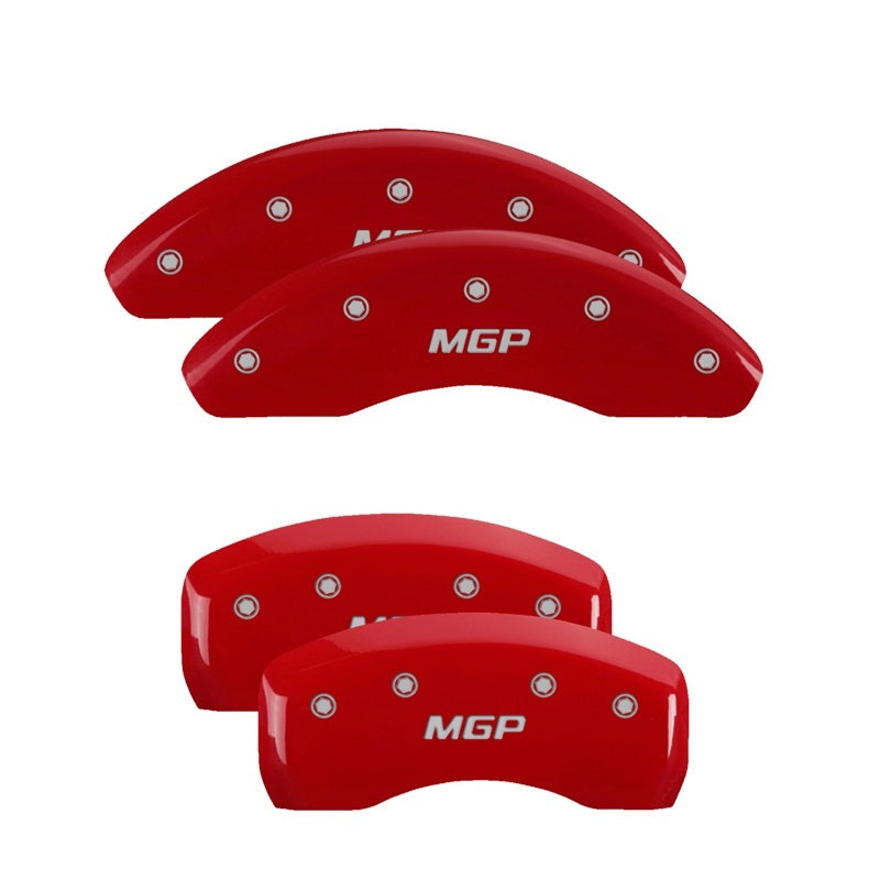 MGP 4 Caliper Covers Engraved Front & Rear MGP Red finish silver ch