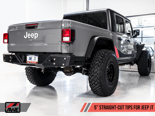 AWE Tuning 2020+ Jeep Gladiator 3.6L Trail-to-Tread (Dual Exhaust) Conversion Kit w/Diamond Blk Tips