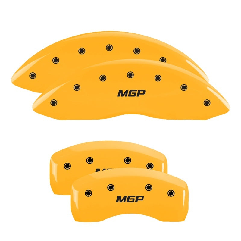 MGP 4 Caliper Covers Engraved Front & Rear MGP Yellow Finish Black Characters 2003 BMW X5