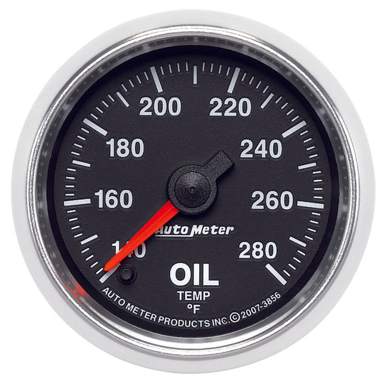 Autometer GS Series 2-1/16in Oil Temperature Gauge 140-280 Degrees Electric Full Sweep