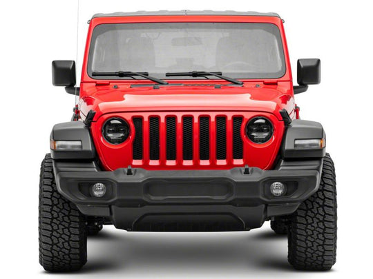 Raxiom 18-23 Jeep Wrangler JL Axial Series 9-In Angel Eye LED Headlights- Blk Housing (Clear Lens)