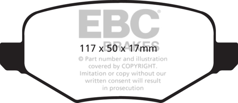 EBC 11-14 Ford Edge 2.0 Turbo Ultimax2 Rear Brake Pads