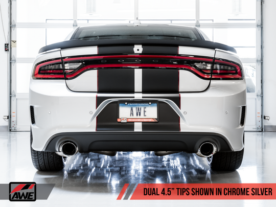 AWE Tuning 2017+ Dodge Charger 5.7L Touring Edition Exhaust - Non-Resonated - Chrome Silver Tips