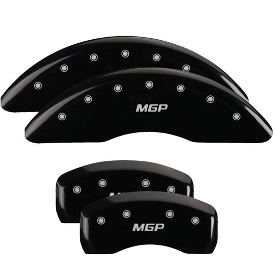 MGP Front set 2 Caliper Covers Engraved Front MGP Black finish silver ch