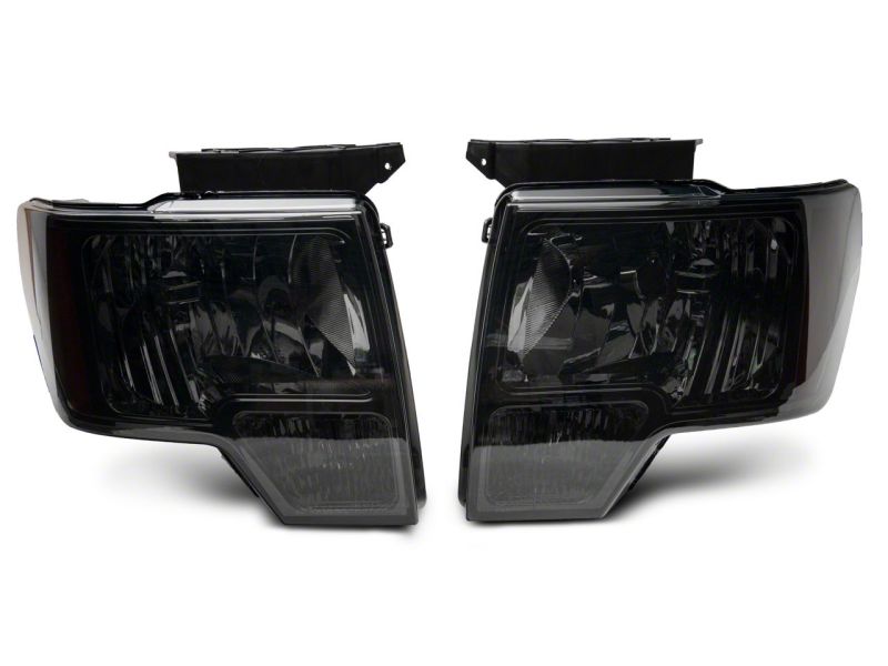 Raxiom 09-14 Ford F-150 Axial OEM Style Rep Headlights- Chrome Housing- SmokedLens