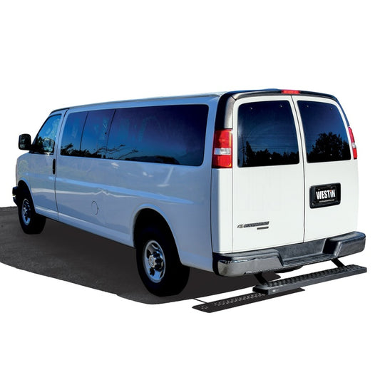 Westin Ford Transit Van 150/250/350 (Single 54in. Pass Door) Grate Steps Running Boards - Tex. Blk