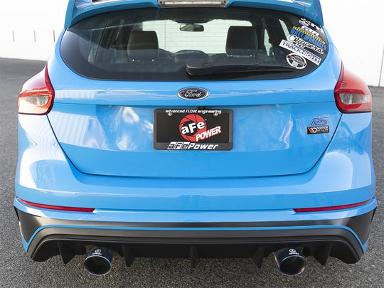 aFe Takeda 3in 304 SS Cat-Back Exhaust System w/ Blue Flame Tip 16-18 Ford Focus RS I4-2.3L (t)