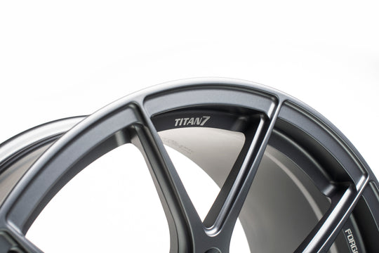 Titan 7 T-CS5 18x9.5 5x114.3 +40 Offset / 73 CB Satin Titanium Wheel (Hub Ring Req.)