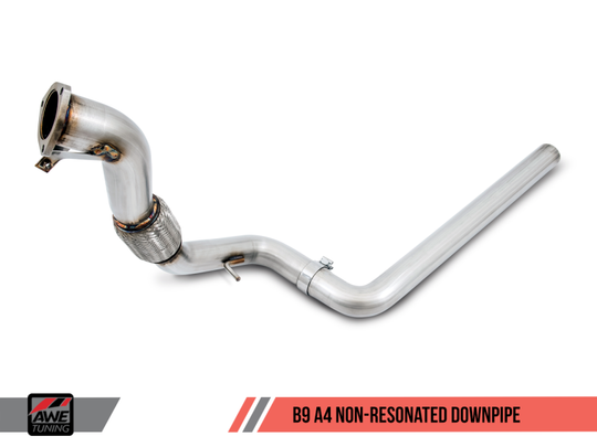 AWE Tuning Audi B9 A4 Touring Edition Exhaust Dual Outlet - Chrome Silver Tips (Includes DP)