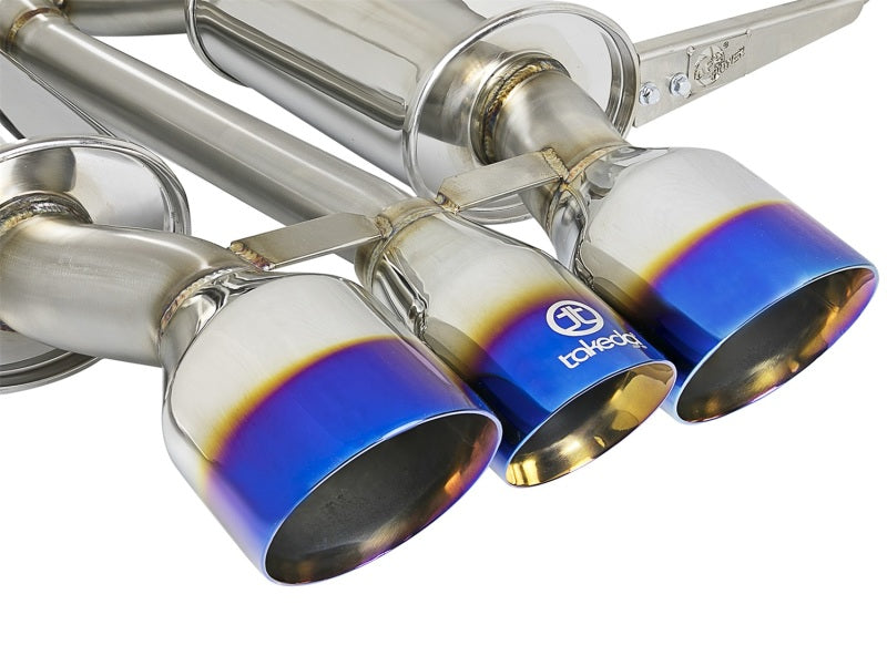 aFe Takeda 3in 304 SS Cat-Back Exhaust w/ Blue Flame Tips 2017+ Honda Civic Type R I4 2.0L (t)