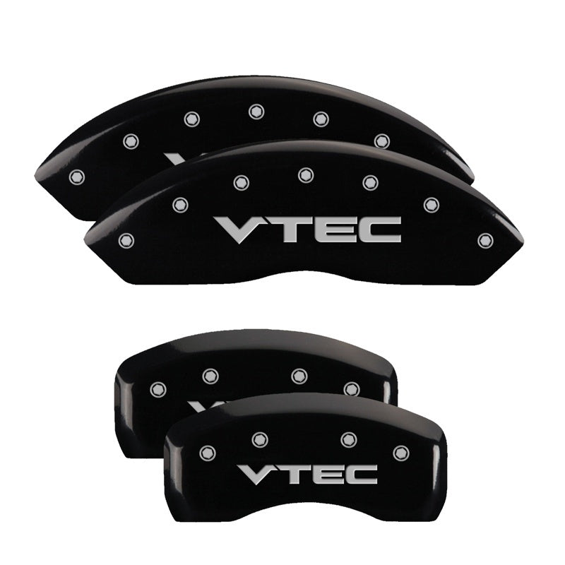 MGP 4 Caliper Covers Engraved Front & Rear MGP Black finish silver ch