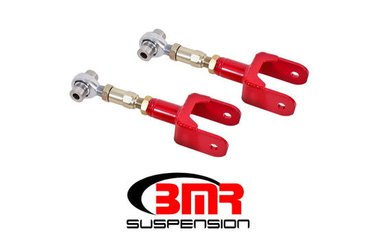 BMR 79-04 Fox Mustang Upper Control Arms On-Car Adj. Rod Ends - Red