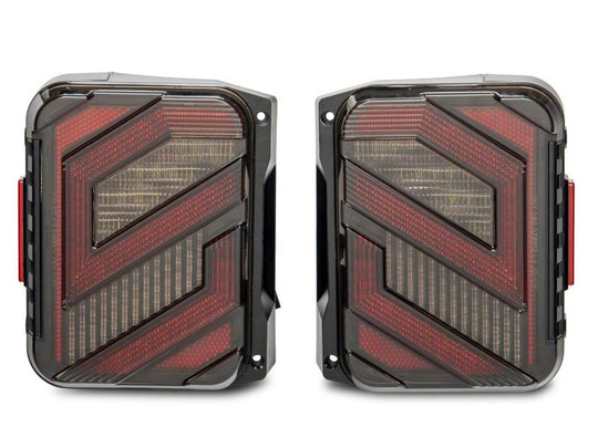 Raxiom 07-18 Jeep Wrangler JK Axial Series Trident LED Tail Lights- Blk Housing (Clear Lens)