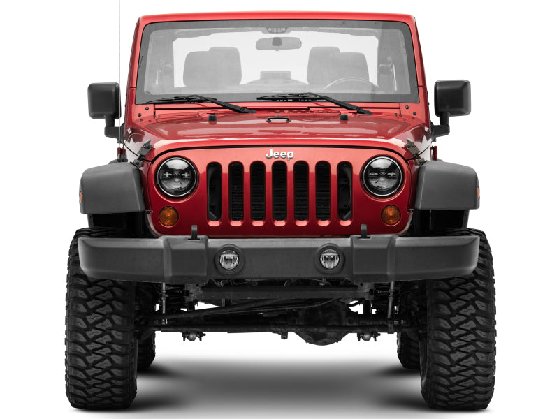 Raxiom 97-18 Jeep Wrangler TJ/JK Axial Series LED Daymaker Headlights- Black Housing (Clear Lens)