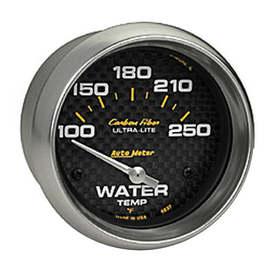 AutoMeter Gauge Water Temp 2-5/8in (66.7mm) 100-250F Electric Carbon Fiber