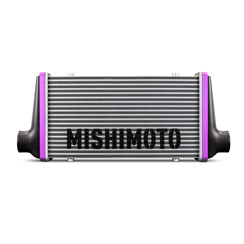 Mishimoto Universal Carbon Fiber Intercooler - Gloss Tanks - 450mm Gold Core - S-Flow - BL V-Band