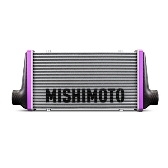 Mishimoto Universal Carbon Fiber Intercooler - Gloss Tanks - 450mm Black Core - S-Flow - BK V-Band