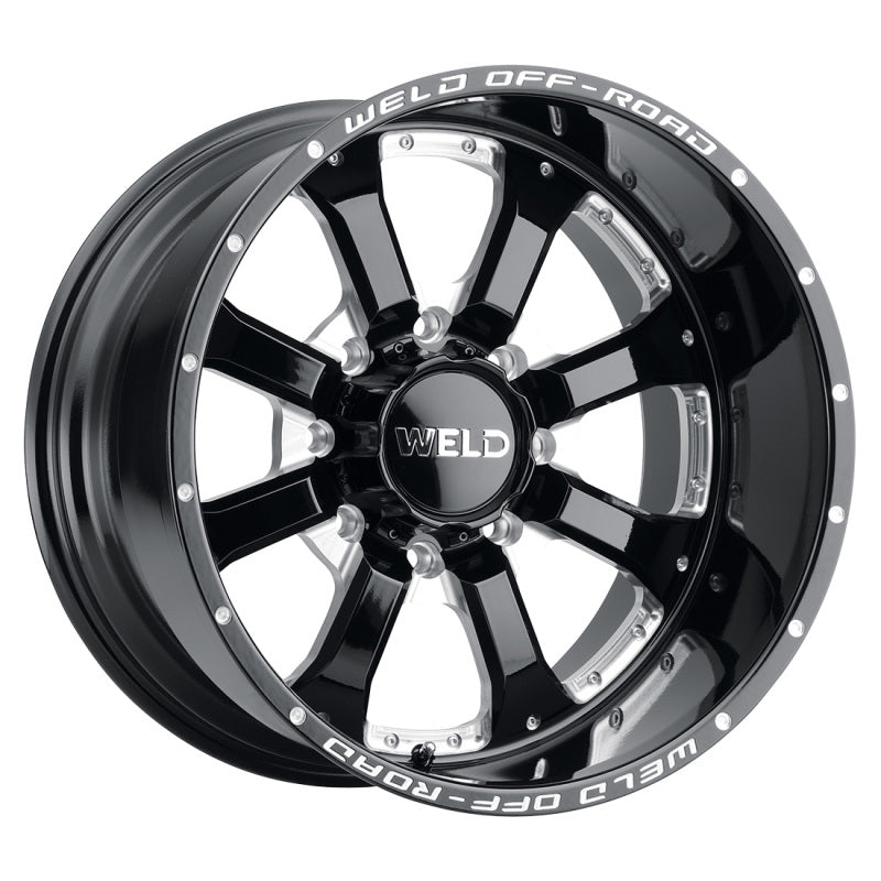 Weld Off-Road W125 20X9 Granada Eight 8X180 ET00 BS5.00 Gloss Black MIL 124.3