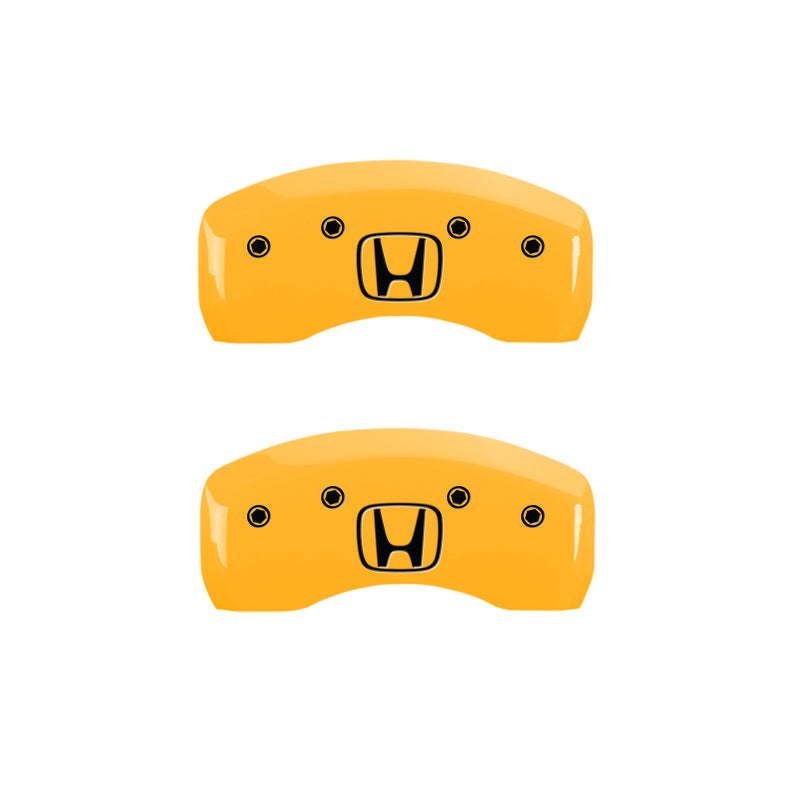 MGP 4 Caliper Covers Engraved Front Honda Rear H Logo Yellow Finish Black Char 2003 Honda Accord