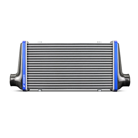 Mishimoto Universal Carbon Fiber Intercooler - Gloss Tanks - 600mm Black Core - S-Flow - BL V-Band