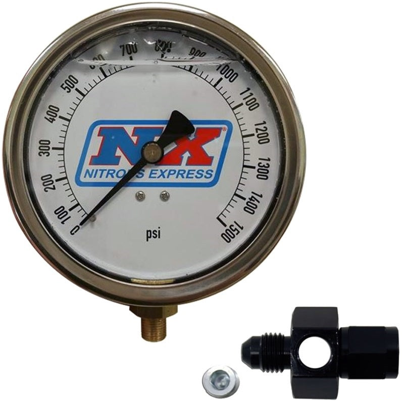 Nitrous Express Nitrous Pressure Gauge 4in-High Accuracy 6AN