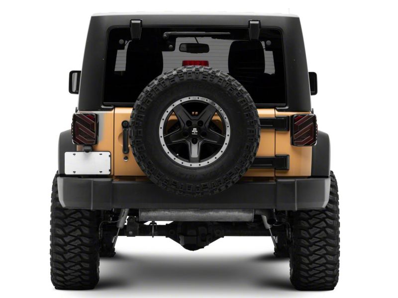 Raxiom 07-18 Jeep Wrangler JK Axial Series Trident LED Tail Lights- Blk Housing (Clear Lens)