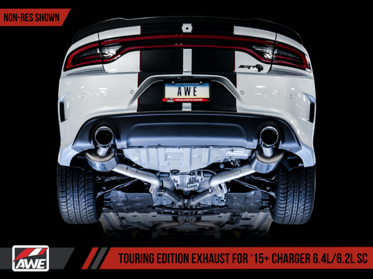 AWE Tuning 2015+ Dodge Charger 6.4L/6.2L SC Non-Resonated Touring Edition Exhaust - Silver Tips