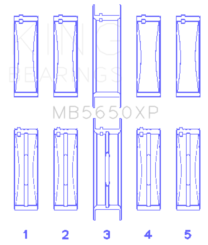 King Ford 370/429/460 16V OHV (Size .001) Crankshaft Main Bearing Set