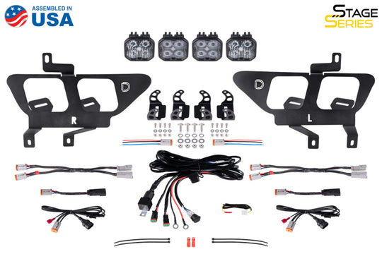 Diode Dynamics 21-22 Ford F-150 SS3 LED Fog Pocket Kit - Yellow Sport